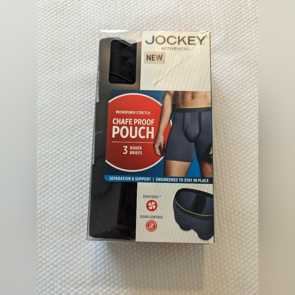 JOCKEY Mens active micro 3 pack boxer brief,  size Small.